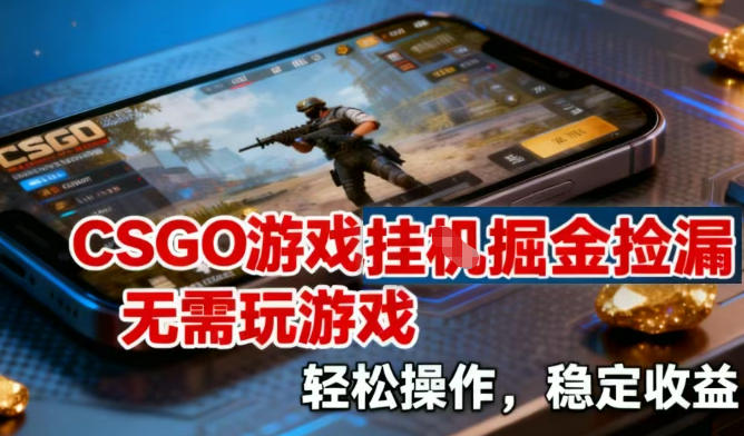 CSGO游戏挂G掘金捡漏，不需要玩游戏，操作简单，收益稳定【揭秘】-天韵资源网