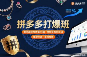 拼多多打爆班原创高阶技术第53期，拼多多饰品项目-天韵资源网