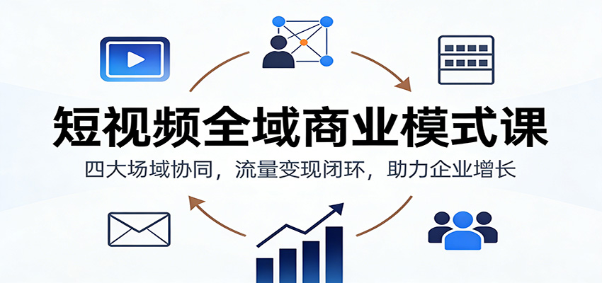 图片[1]-短视频全域商业模式课：四大场域协同，流量变现闭环，助力企业增长-天韵资源网