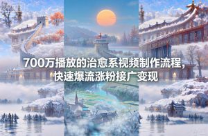 700万播放的治愈系视频制作流程，快速爆流涨粉接广变现-天韵资源网