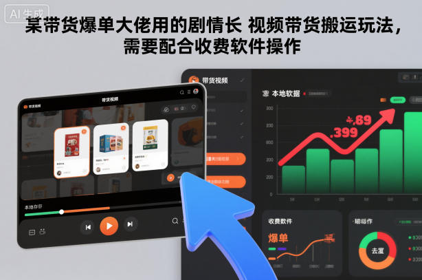 某带货爆单大佬用的剧情长视频带货搬运玩法，需要配合收费软件操作-天韵资源网