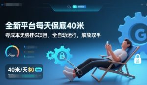 全新平台每天保底40米，零成本无脑挂G项目，全自动运行，解放双手【揭秘】-天韵资源网