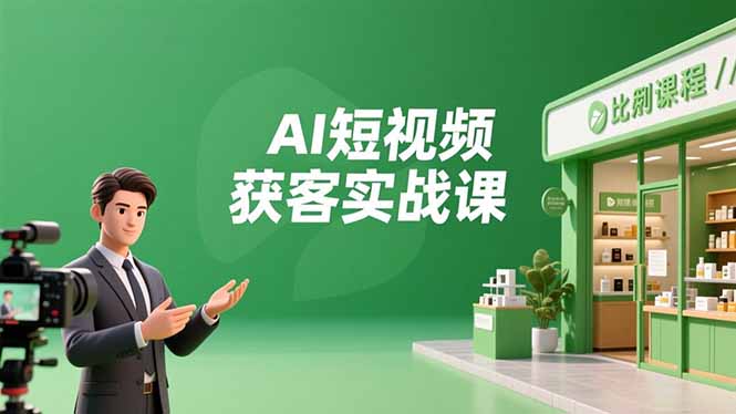 AI短视频获客实战课，数字人创作、实体行业应用、精准引流，30天获取客源月入6万+-天韵资源网