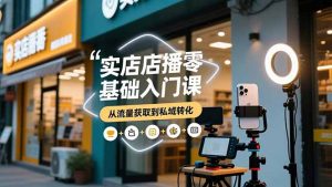 实体店播零基础入门课，实体店+短视频+直播+微信生态+私域社群，从流量获取到私域转化-天韵资源网