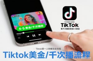 TK中视频计划项目，Tiktok第一人称解说流程，每干次播放奖励4-5美金-天韵资源网