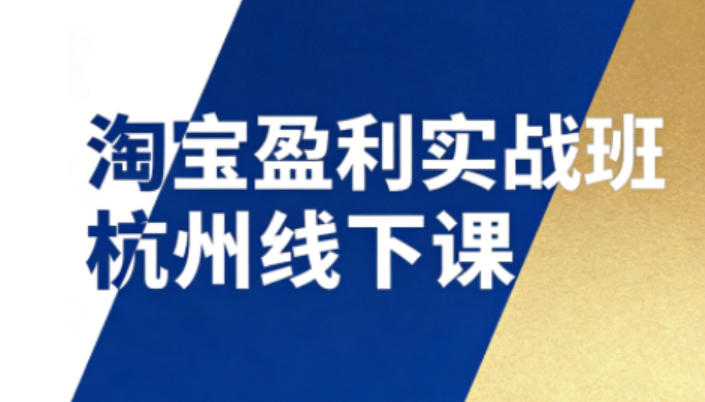 淘宝盈利实战班杭州线下课12月26-28日(音频+字幕)，帮你掌握SOP流程+12门核心技术-天韵资源网