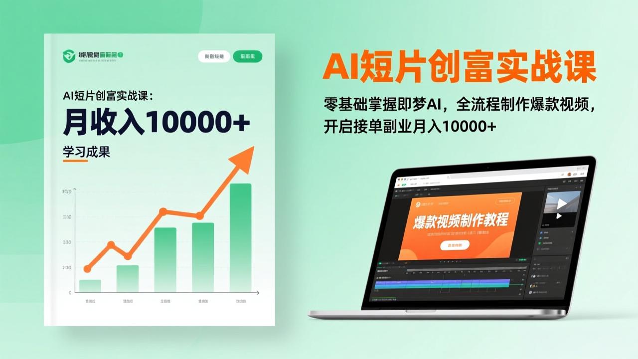 AI短片创富实战课：零基础掌握即梦AI，全流程制作爆款视频，开启接单副业月入10000+(更新-天韵资源网