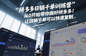 拼多多日销千单训练营,从0开始带你做好拼多多,让日销千单可以快速复制(更新26年1月)-天韵资源网