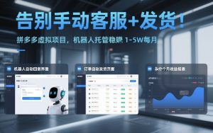告别手动客服+发货!拼多多虚拟项目,机器人托管稳賺1-5W每月【揭秘】-天韵资源网