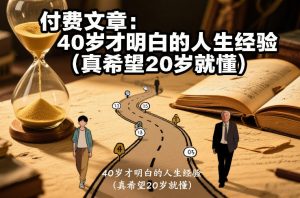 付费文章：40岁才明白的人生经验(真希望20岁就懂)-天韵资源网
