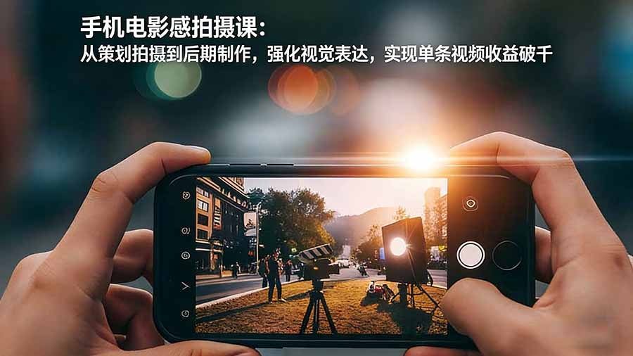 手机电影感拍摄课：从策划拍摄到后期制作，强化视觉表达，实现单条视频收益破千-天韵资源网