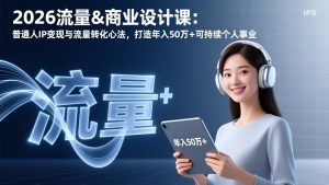 2026流量&商业设计课:普通人IP变现与流量转化心法,打造年入50万+可持续个人事业-天韵资源网