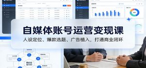 自媒体账号运营变现课:人设定位、爆款选题、广告植入,打通商业闭环-天韵资源网