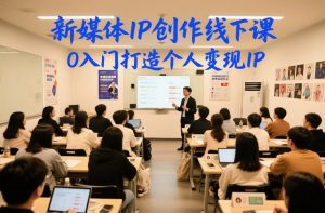 新媒体IP创作线下课，0入门打造个人变现IP-天韵资源网