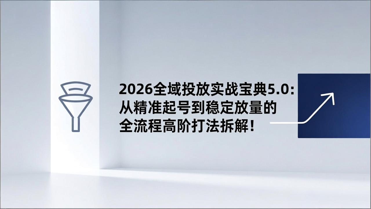 2026全域投放实战宝典5.0：从精准起号到稳定放量的全流程高阶打法拆解！-天韵资源网