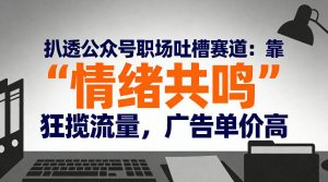 扒透公众号职场吐槽赛道：靠“情绪共鸣”狂揽流量，广告单价高-天韵资源网