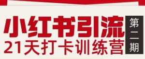 小红书引流21天打卡训练营第二期，助你快速打通小红书私域引流打粉-天韵资源网