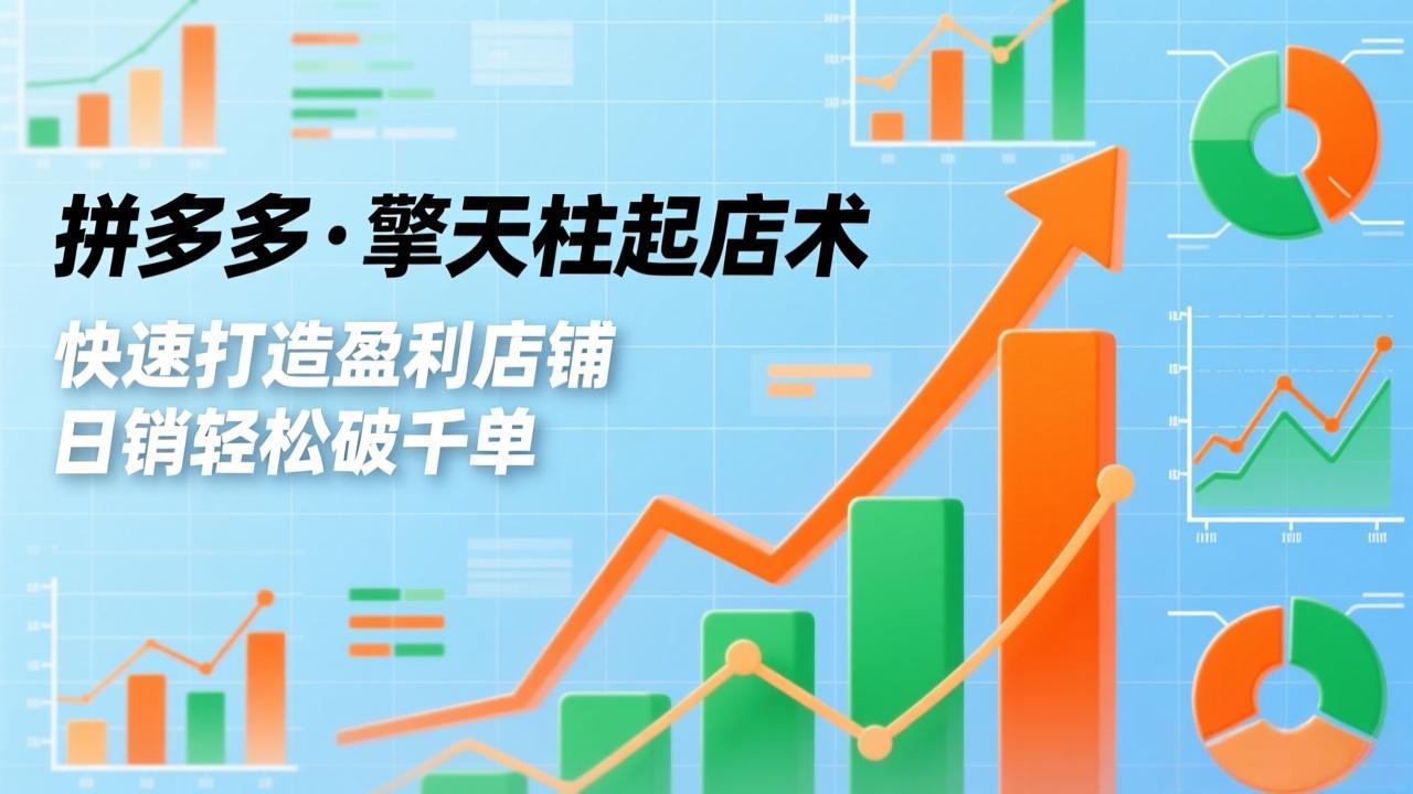 拼多多·擎天柱起店术，爆流布局、利润起飞、不断流，快速打造盈利店铺，日销轻松破千单-天韵资源网