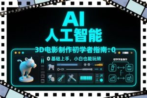 AI人工智能3D电影制作初学者指南：0基础上手，小白也能玩转-天韵资源网