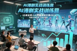 AI漫剧实战训练营,3D商业真人AI短剧漫剧引爆2026,流量红利期已至,入场正当时-天韵资源网