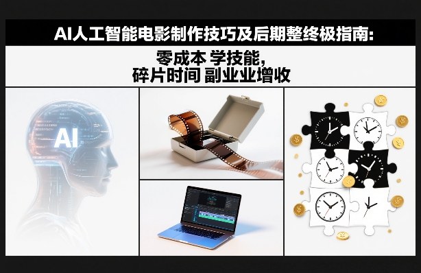 AI人工智能电影制作技巧及后期完整终极指南：零成本学技能，碎片时间副业增收-天韵资源网