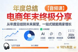 电商年未终极分享，从年度总结到未来展望，一站式赋能商家增长【音频课】-天韵资源网