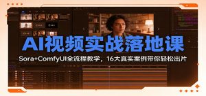 AI视频实战落地课：Sora+ComfyUI全流程教学，16大真实案例带你轻松出片-天韵资源网