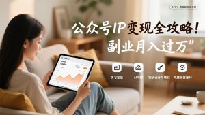公众号IP变现全攻略，学习定位、AI写作、钩子设计与转化，构建获客闭环，副业月入过万-天韵资源网