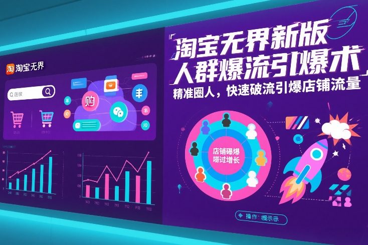 淘宝无界新版人群爆流引爆术，精准圈人，快速破流引爆店铺流量-天韵资源网