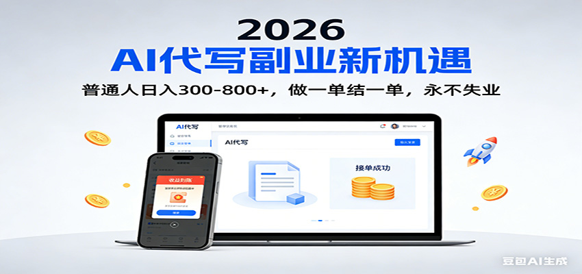 2026 副业首选！AI 代写日入 300-800，普通人0门槛，做一单结一单！-天韵资源网