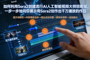 如何利用Sora2创建流行AI人工智能视频大师班，一步一步地向你展示用Sora2创作出千万播放的作品-天韵资源网