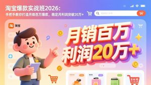 淘宝爆款实战班2026：手把手教你打造月销百万爆款，稳定月利润突破20万+-天韵资源网