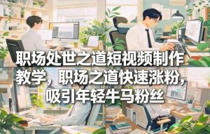 职场处世之道短视频制作教学，职场之道快速涨粉，吸引年轻牛马粉丝-天韵资源网