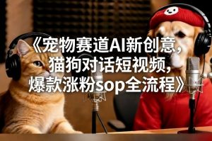 宠物赛道AI新创意，猫狗对话短视频，爆款涨粉sop全流程-天韵资源网