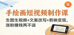 手绘画短视频制作课：生图生视频+文案改写+剪映变现，涨粉赚钱两不误-天韵资源网