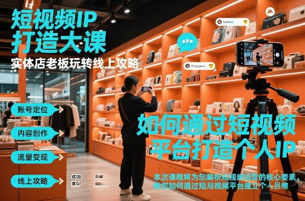 短视频ip打造大课，实体店老板玩转线上攻略-天韵资源网