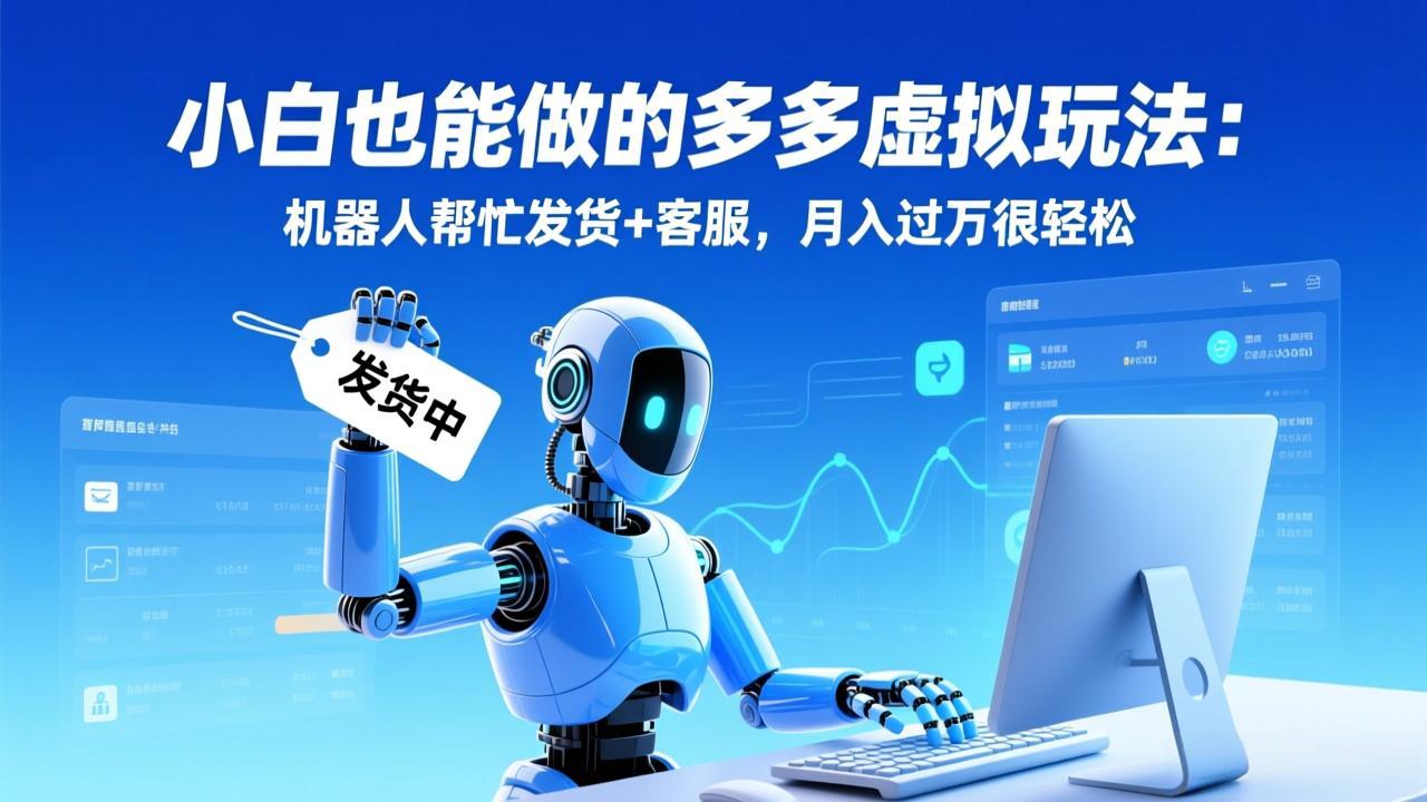 小白也能做的多多虚拟玩法：机器人帮忙发货+客服，月入过万很轻松-天韵资源网