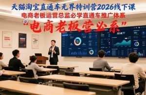 天猫淘宝直通车无界特训营2026线下课，电商老板运营总监必学直通车推广体系-天韵资源网