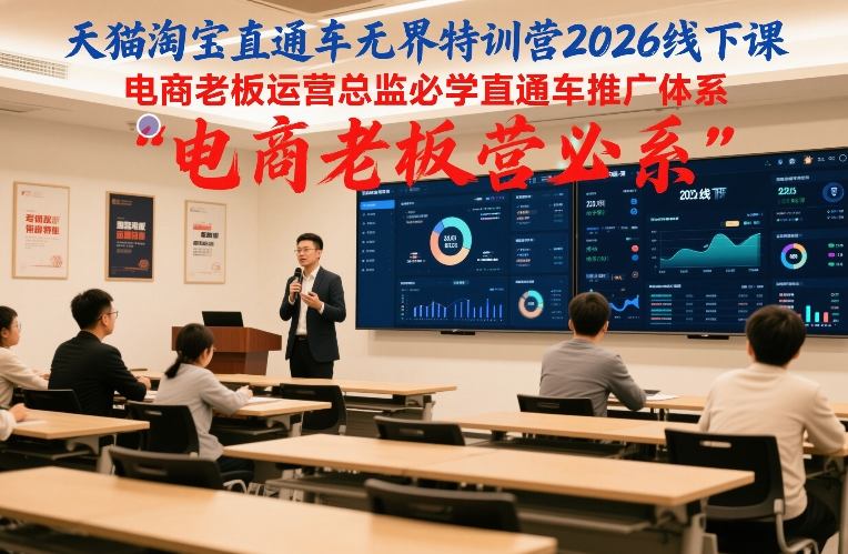 天猫淘宝直通车无界特训营2026线下课，电商老板运营总监必学直通车推广体系-天韵资源网