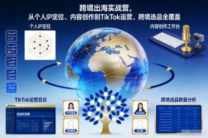 跨境出海实战营，从个人IP定位、内容创作到TikTok运营、跨境选品全覆盖-天韵资源网