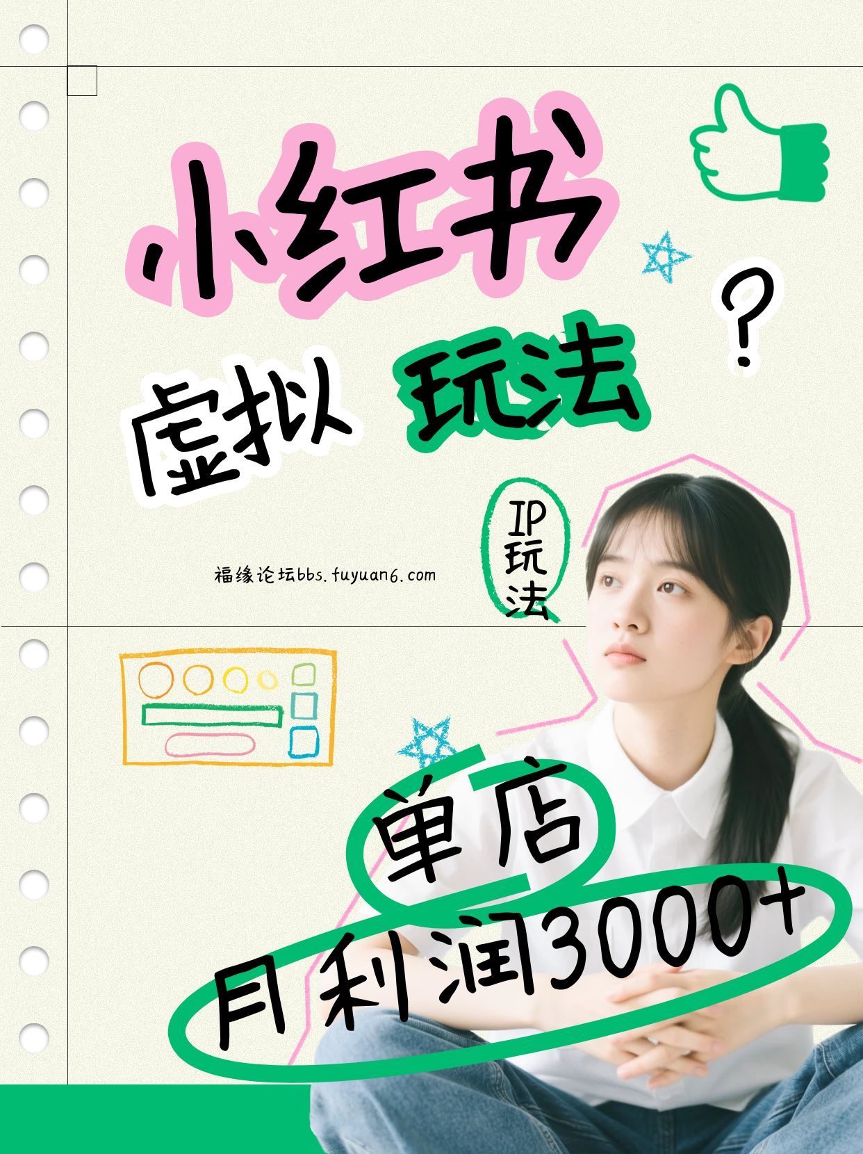 小红书虚拟玩法(铺货流和单品玩法)，单店月利润3000+，IP打法+原创商品(0违规)-天韵资源网
