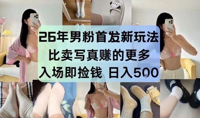 26年男粉首发最新3.0玩法，独此一家，比卖写真賺的更多，入场即捡钱，日入5张【揭秘】-天韵资源网