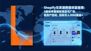Shopify爆款打法实战：从选品到广告投放，复制爆款模型，驱动独立站月销售额破万刀-天韵资源网