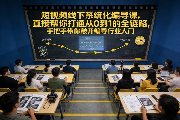 短视频线下系统化编导课，直接帮你打通从0到1的全链路，手把手带你敲开编导行业大门-天韵资源网
