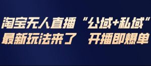 淘宝无人直播完整教程，公试+私域，最新玩法来了，开播即爆单-天韵资源网