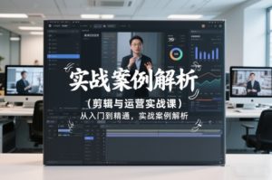 剪辑与运营实战课，从入门到精通，实战案例解析(更新2026)-天韵资源网