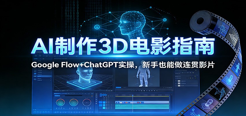 AI制作3D电影指南：Google Flow+ChatGPT实操，新手也能做连贯影片-天韵资源网