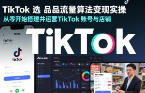 TikTok选品流量算法变现实操，从零开始搭建并运营TikTok账号与店铺-天韵资源网