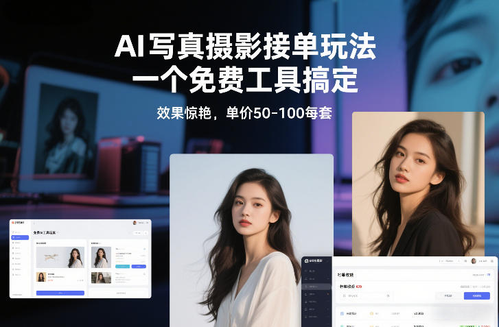 AI写真摄影接单玩法,一个免费工具搞定,效果惊艳,单价50-100每套-天韵资源网