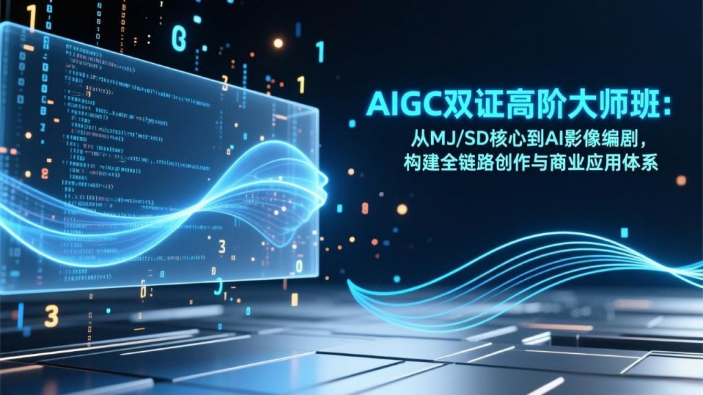 AIGC双证高阶大师班：从MJ/SD核心到AI影像编剧，构建全链路创作与商业应用体系-天韵资源网